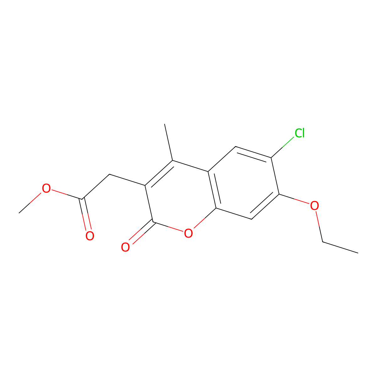 methyl (6-chloro-7-ethoxy-4-methyl-2-oxo-2H-chromen-3-yl)acetate molecular structure, CAS 701970-86-7
