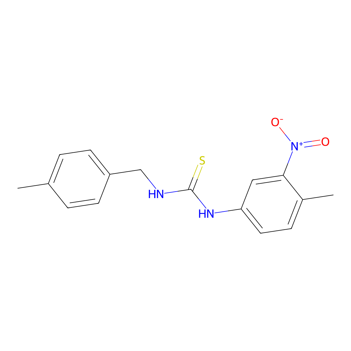 1-(4-Methyl-3-nitrophenyl)-3-[(4-methylphenyl)methyl]thiourea molecular structure, CAS 701970-92-5