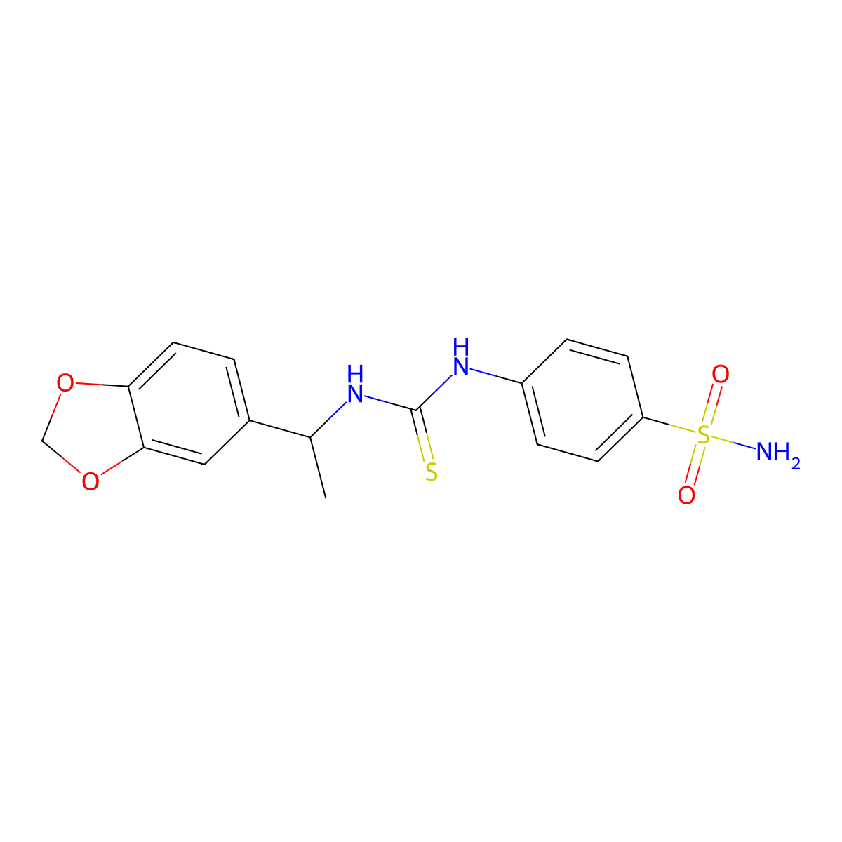 4-({[1-(1,3-Benzodioxol-5-yl)ethyl]carbamothioyl}amino)benzenesulfonamide molecular structure, CAS 701970-98-1