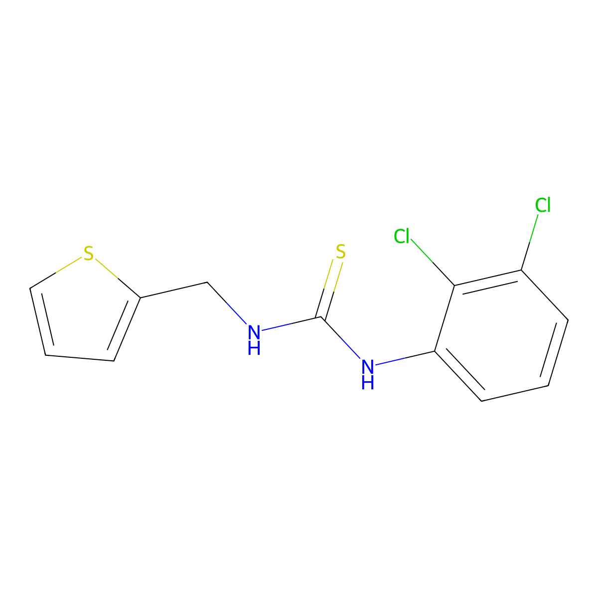 1-(2,3-Dichlorophenyl)-3-(thiophen-2-ylmethyl)thiourea molecular structure, CAS 701971-16-6