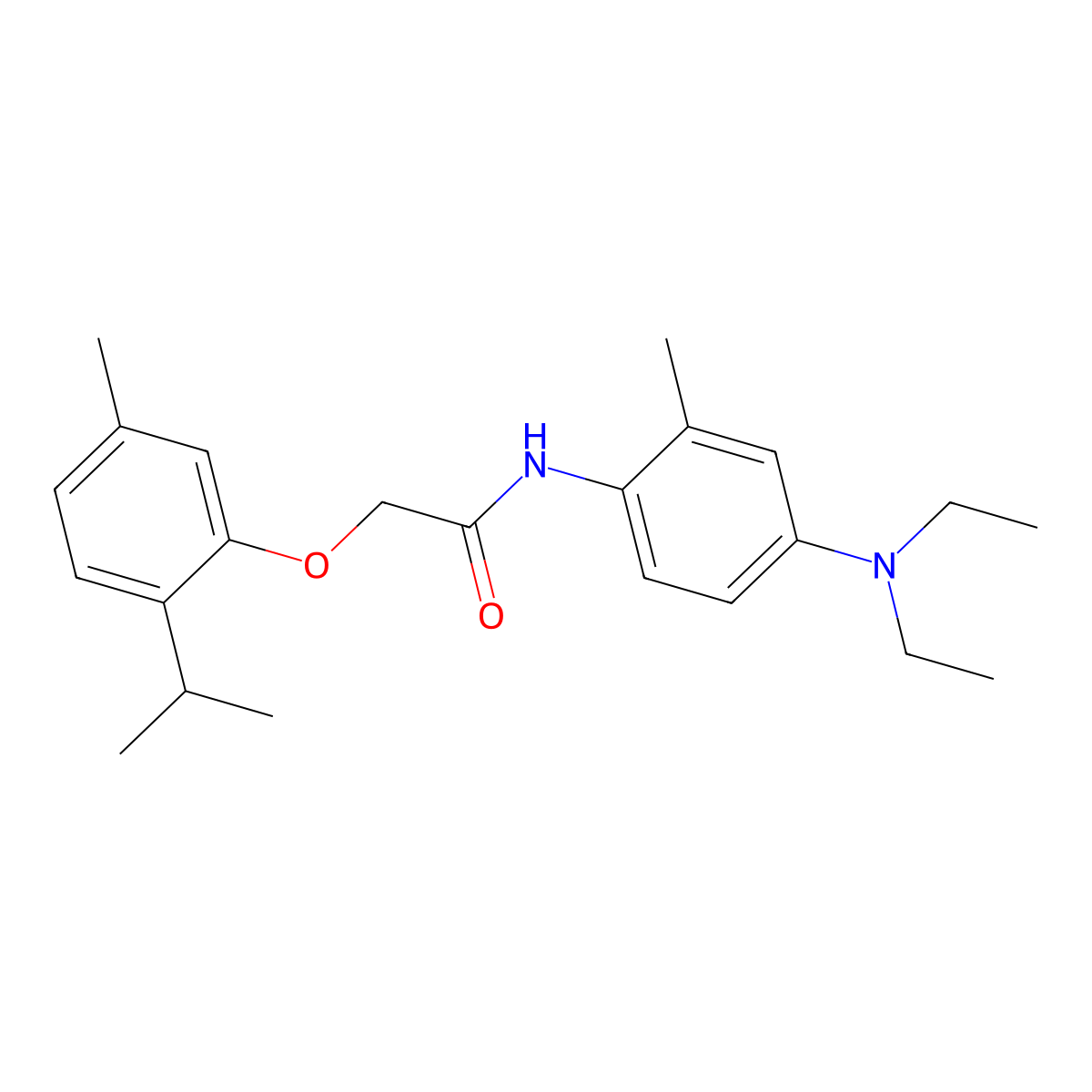 N-[4-(diethylamino)-2-methylphenyl]-2-(5-methyl-2-propan-2-ylphenoxy)acetamide molecular structure, CAS 701971-89-3