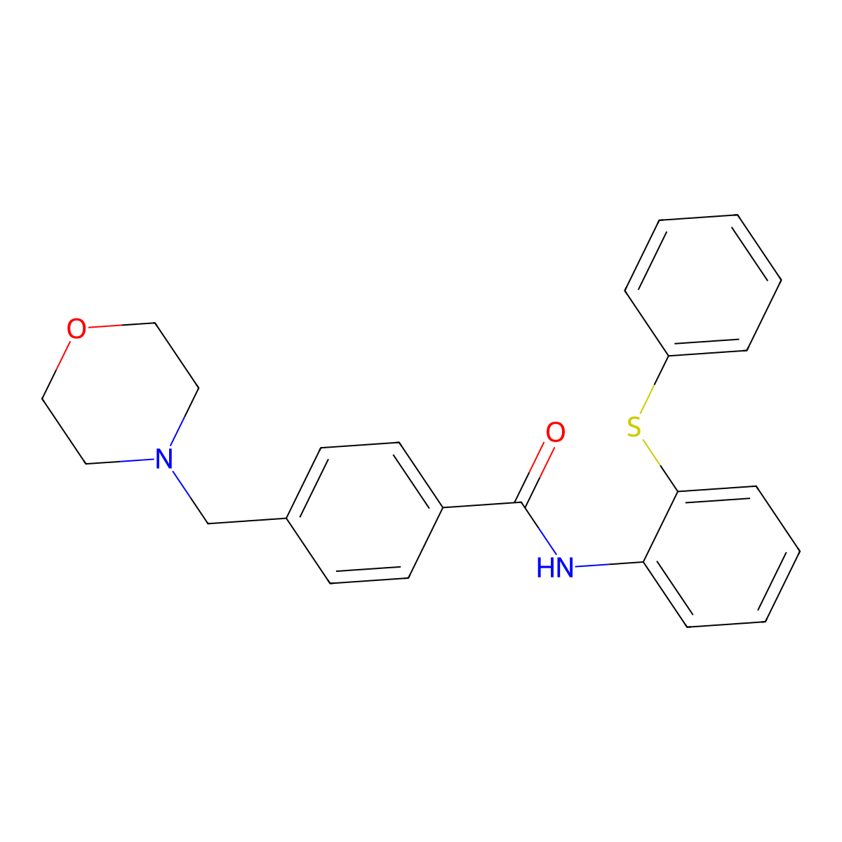 4-(morpholin-4-ylmethyl)-N-(2-phenylsulfanylphenyl)benzamide molecular structure, CAS 701972-25-0