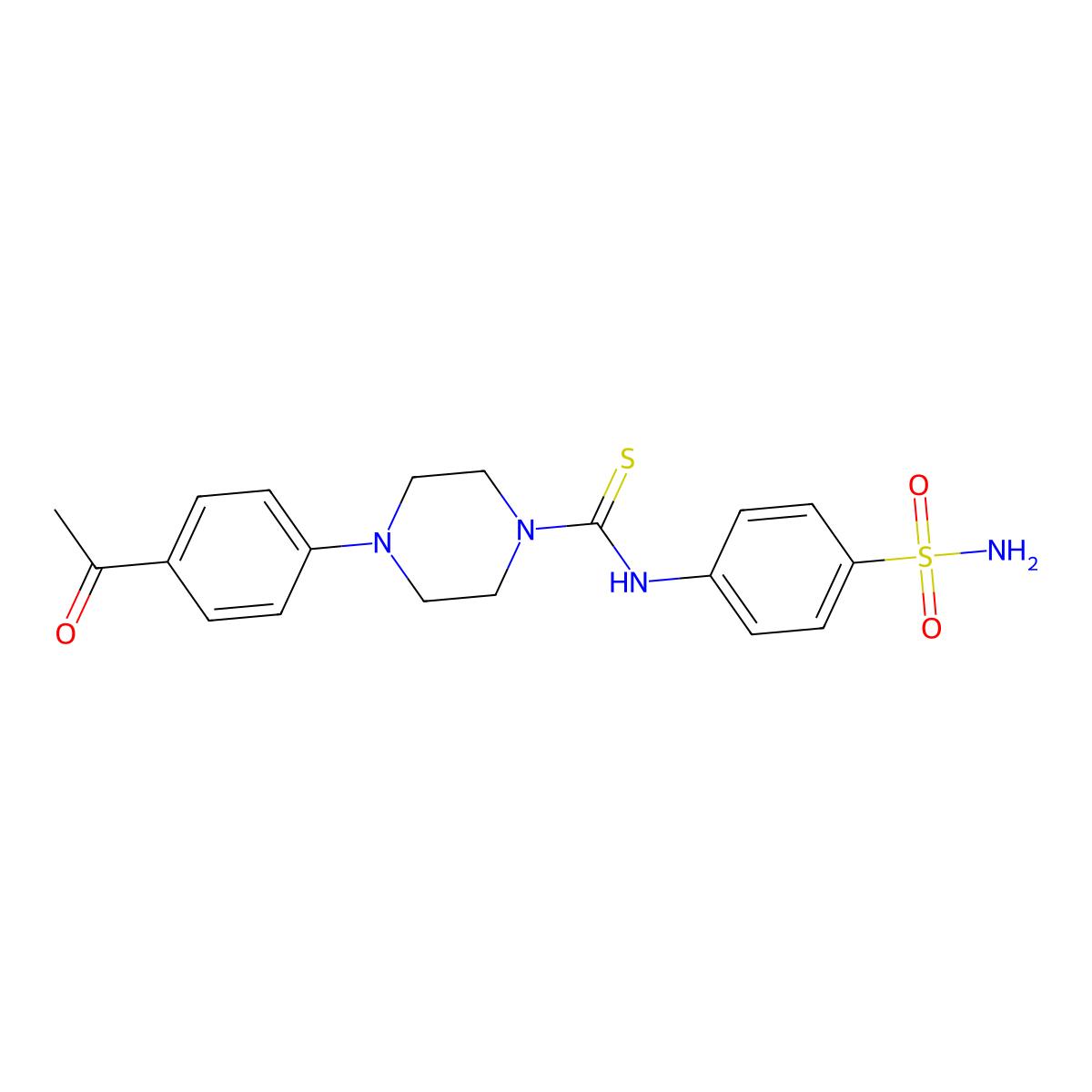 4-(4-acetylphenyl)-N-(4-sulfamoylphenyl)piperazine-1-carbothioamide molecular structure, CAS 701972-45-4