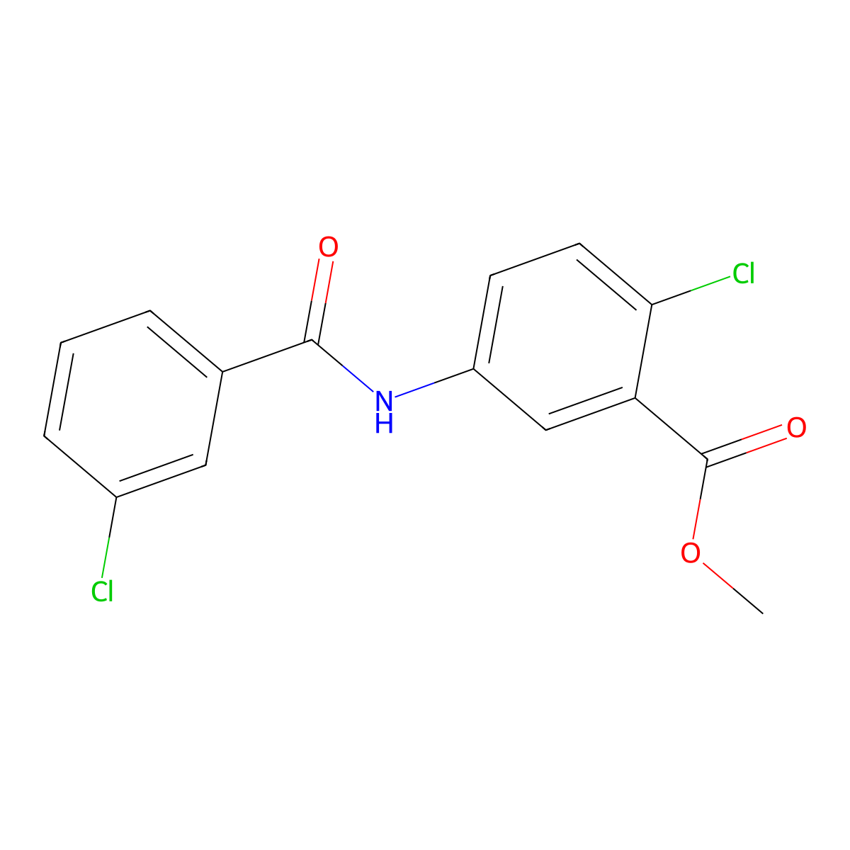 Methyl2-chloro-5-[(3-chlorobenzoyl)amino]benzoate molecular structure, CAS 701972-70-5