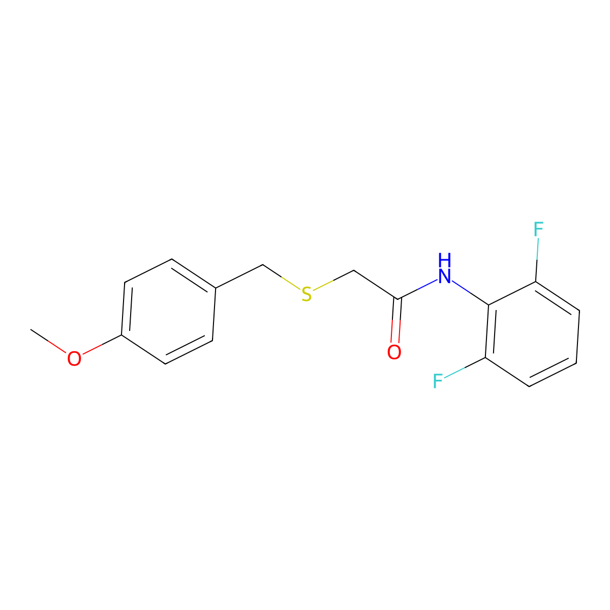 N-(2,6-difluorophenyl)-2-[(4-methoxybenzyl)sulfanyl]acetamide molecular structure, CAS 701972-80-7
