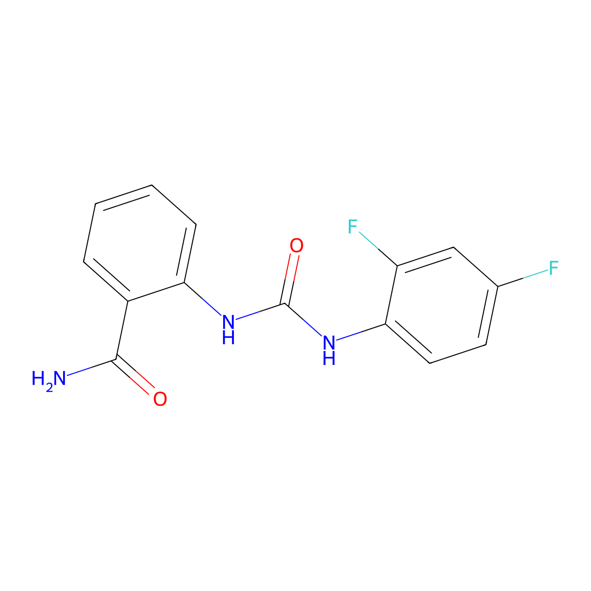 2-[(2,4-Difluorophenyl)carbamoylamino]benzamide molecular structure, CAS 701973-15-1