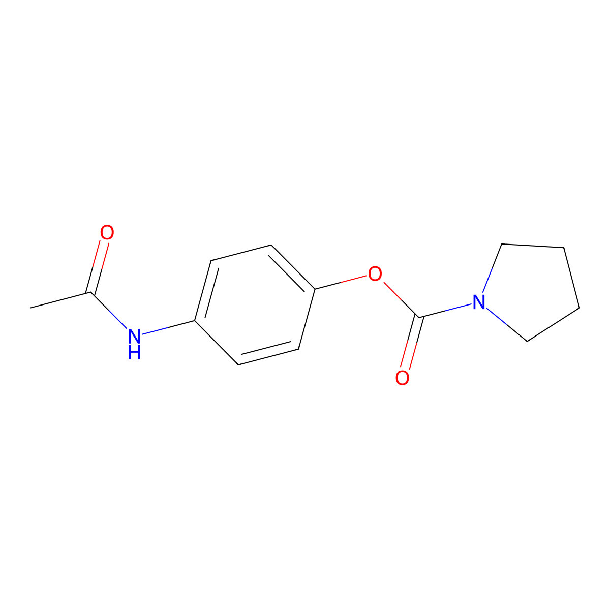 4-Acetamidophenyl pyrrolidine-1-carboxylate molecular structure, CAS 701973-29-7