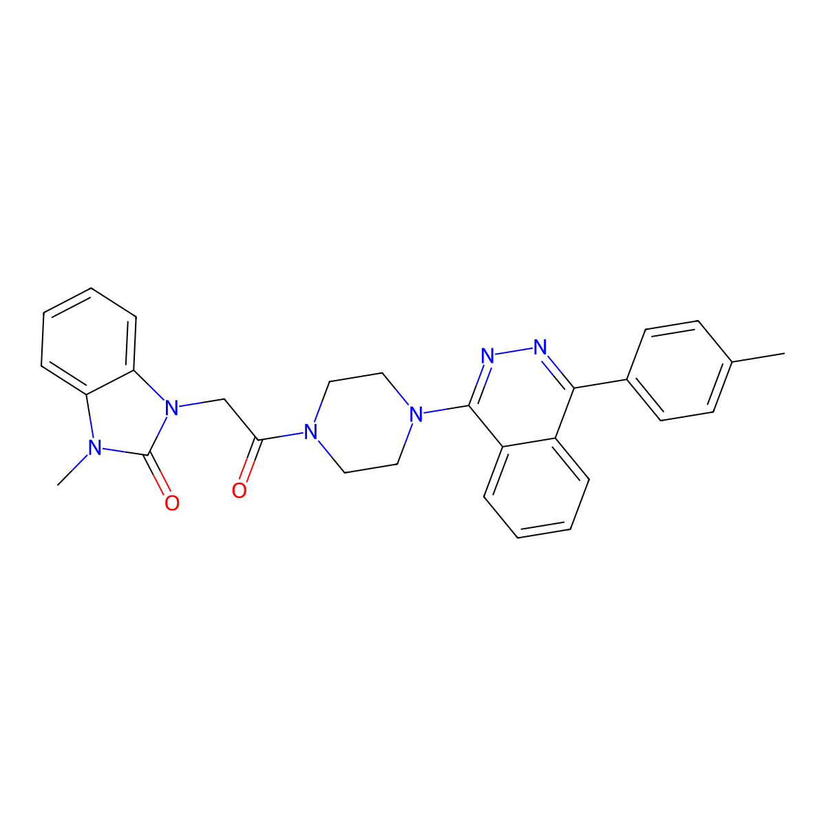 1-Methyl-3-[2-[4-[4-(4-methylphenyl)phthalazin-1-yl]piperazin-1-yl]-2-oxoethyl]benzimidazol-2-one molecular structure, CAS 701973-63-9