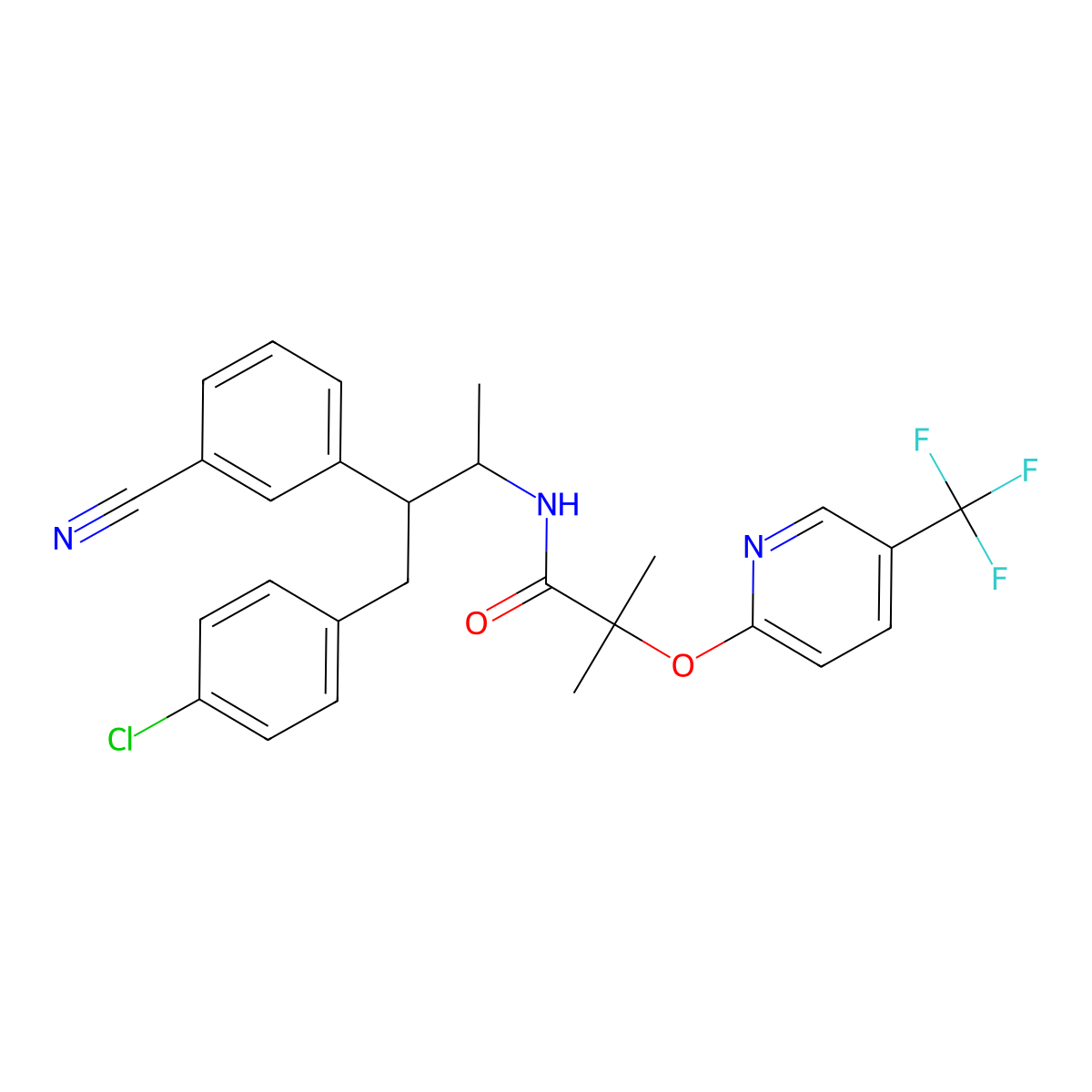 Taranabant racemate molecular structure, CAS 701977-00-6