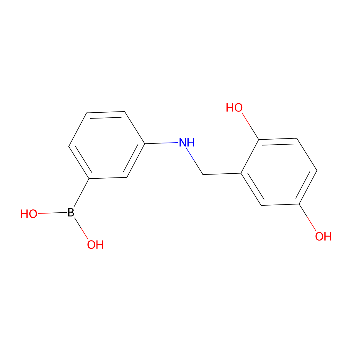 [3-[(2,5-Dihydroxyphenyl)methylamino]phenyl]boronic acid molecular structure, CAS 701979-88-6