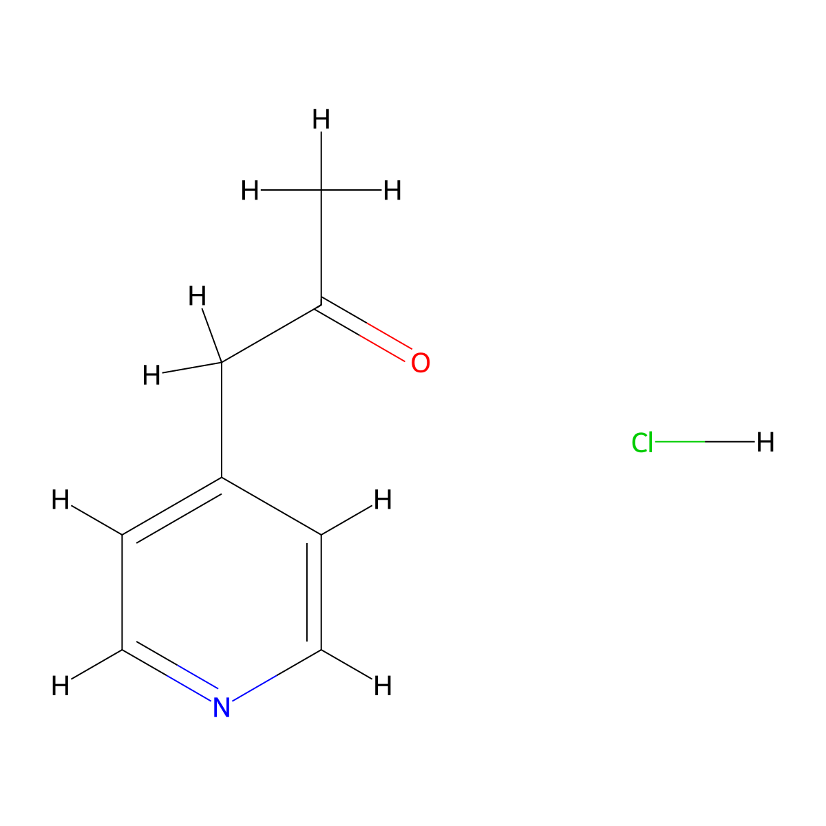 (4-Pyridyl)acetone hydrochloride molecular structure, CAS 70199-62-1