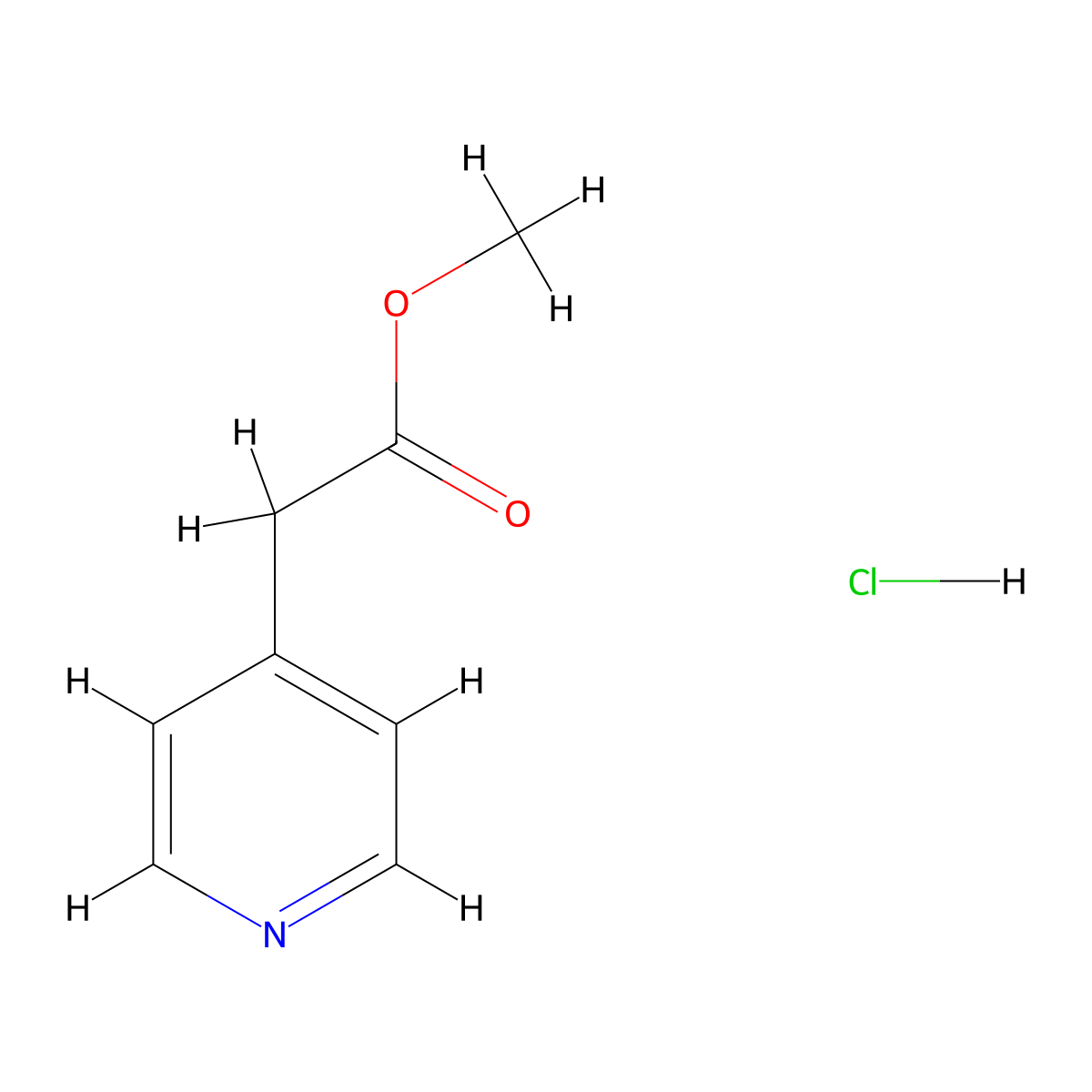 Methyl 4-pyridylacetate hydrochloride molecular structure, CAS 70199-68-7