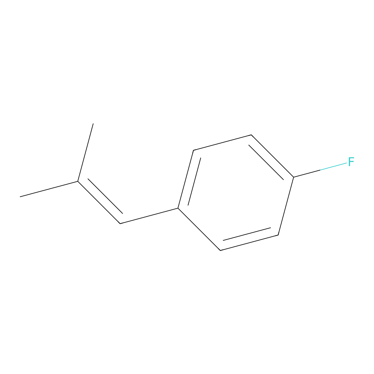 Benzene, 1-fluoro-4-(2-methyl-1-propen-1-yl)- molecular structure, CAS 702-09-0