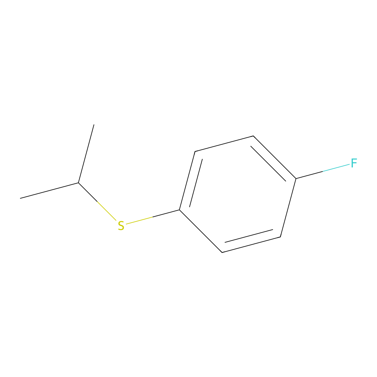 1-Fluoro-4-((1-methylethyl)thio)benzene molecular structure, CAS 702-13-6
