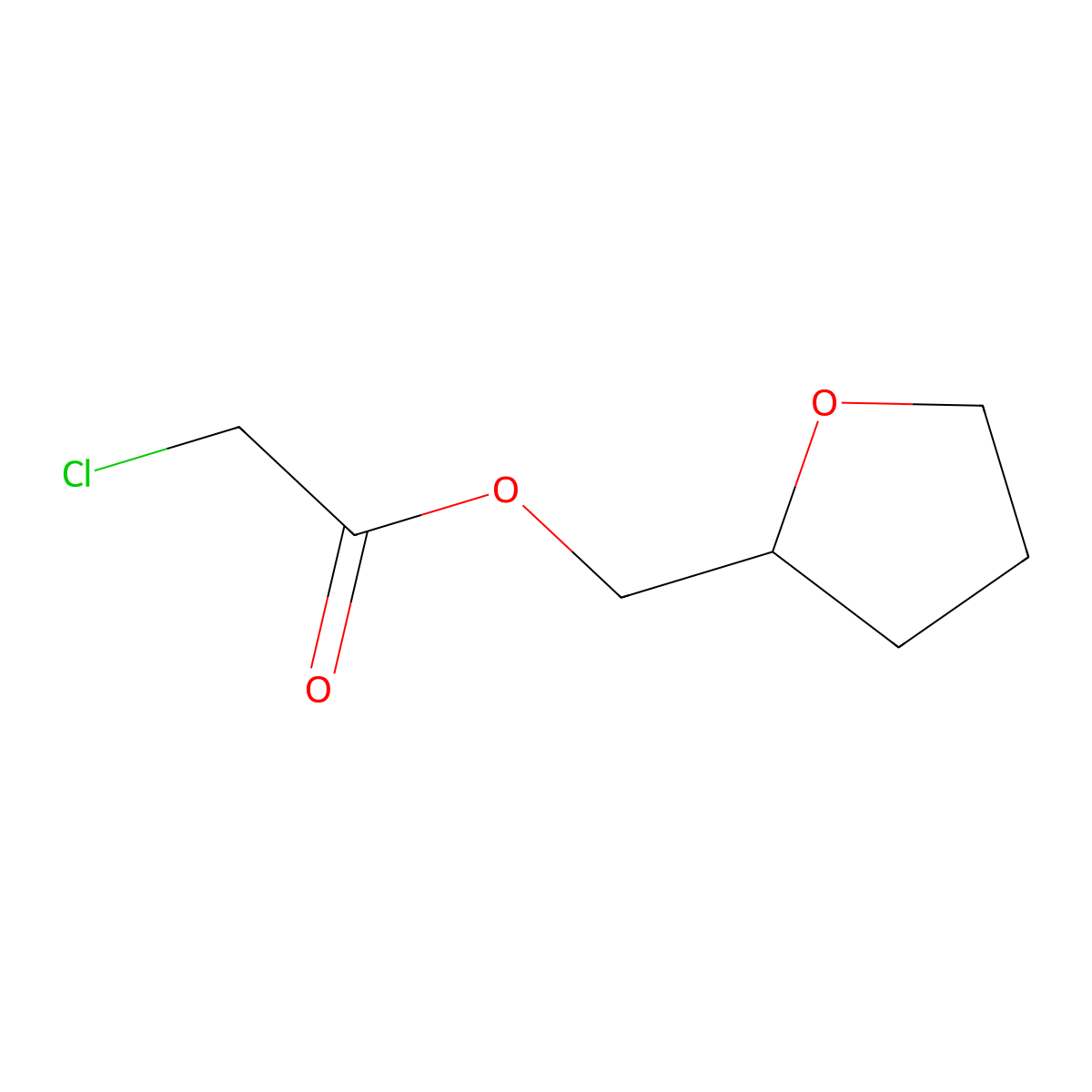 Tetrahydrofuran-2-ylmethyl chloroacetate molecular structure, CAS 702-26-1