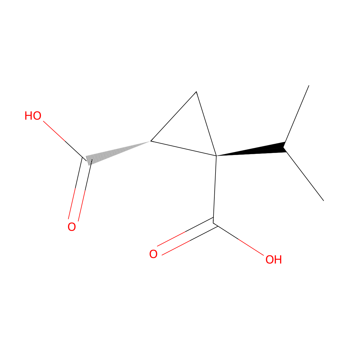 rac-(1R,2R)-1-(propan-2-yl)cyclopropane-1,2-dicarboxylic acid molecular structure, CAS 702-88-5