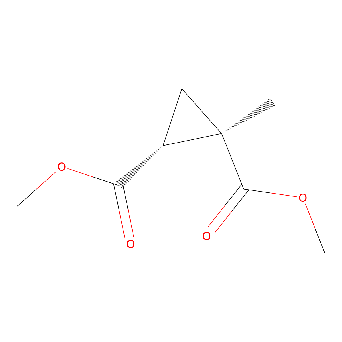 Dimethyl(1r,2r)-1-methylcyclopropane-1,2-dicarboxylate molecular structure, CAS 702-92-1