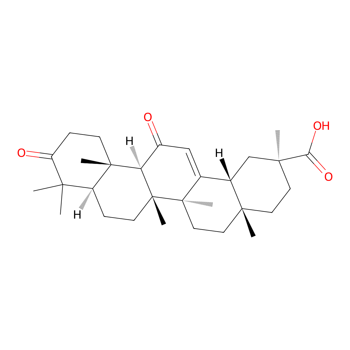 3-Oxoglycyrrhetinic acid molecular structure, CAS 7020-50-0