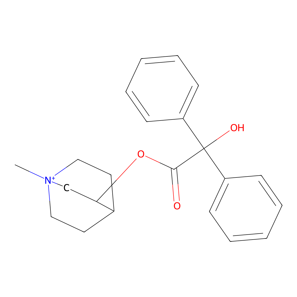 Clidinium molecular structure, CAS 7020-55-5