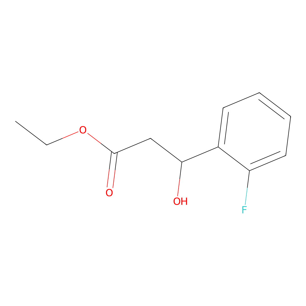 Ethyl 3-(2-fluorophenyl)-3-hydroxypropanoate molecular structure, CAS 70200-11-2