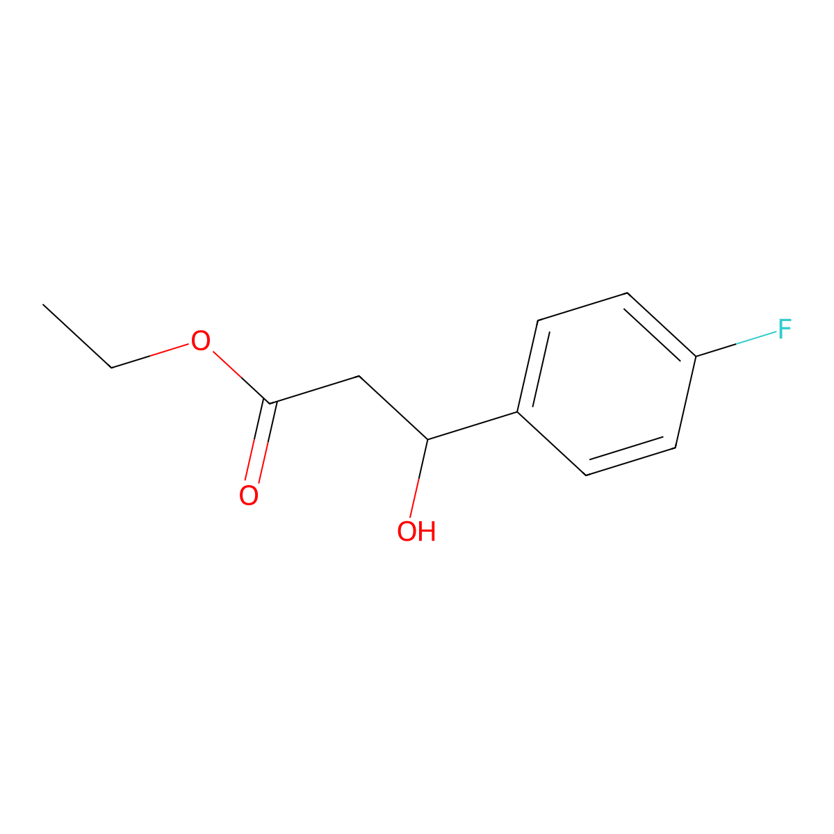 Ethyl 3-(4-fluorophenyl)-3-hydroxypropanoate molecular structure, CAS 70200-12-3