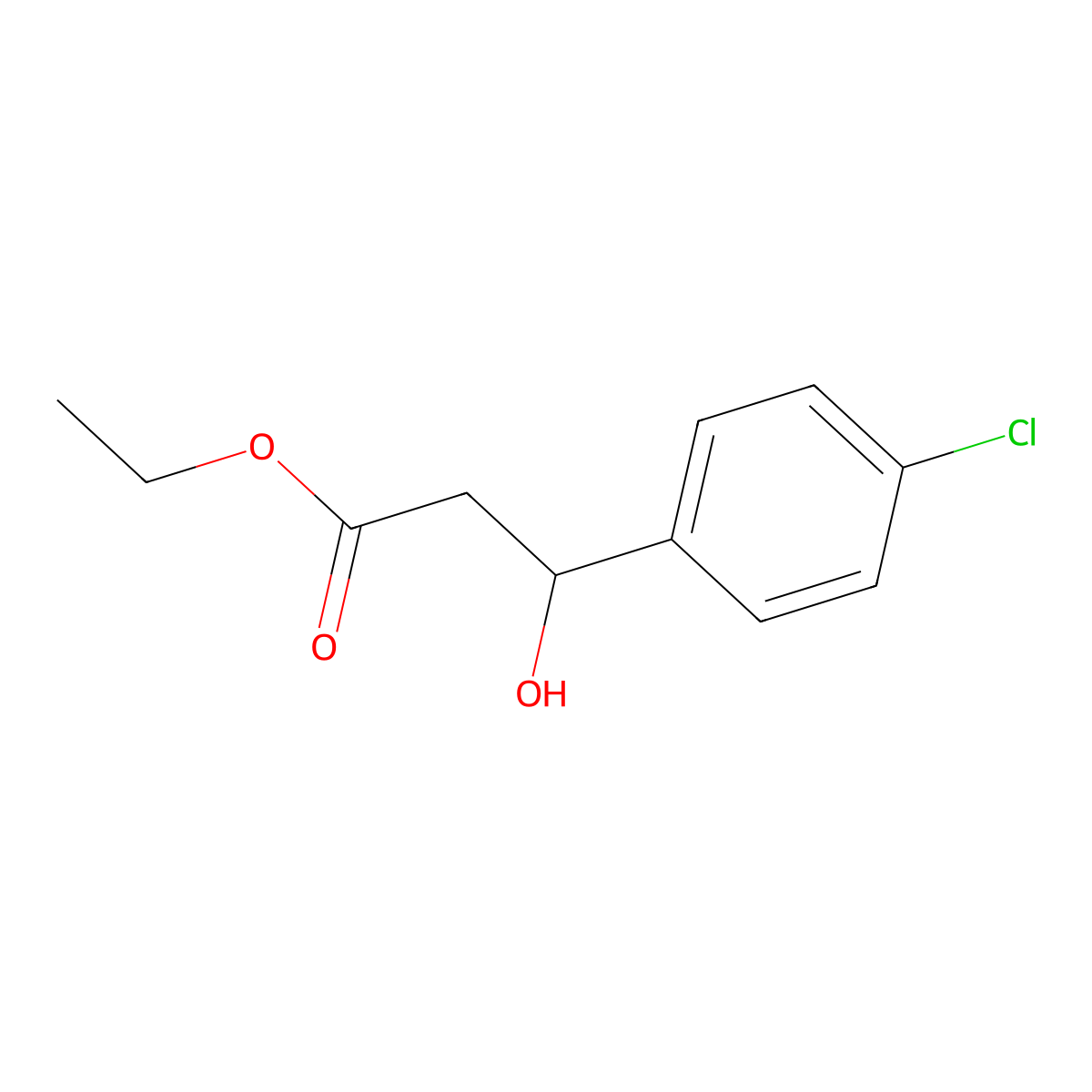 Ethyl 3-(4-chlorophenyl)-3-hydroxypropanoate molecular structure, CAS 70200-14-5