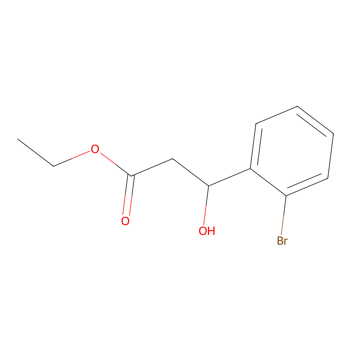 Ethyl 3-(2-bromophenyl)-3-hydroxypropanoate molecular structure, CAS 70200-15-6