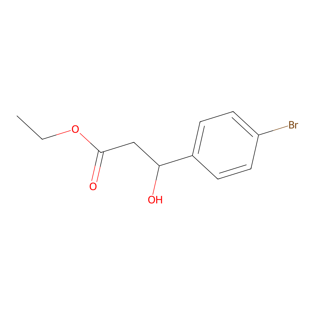 Ethyl 3-(4-bromophenyl)-3-hydroxypropanoate molecular structure, CAS 70200-16-7