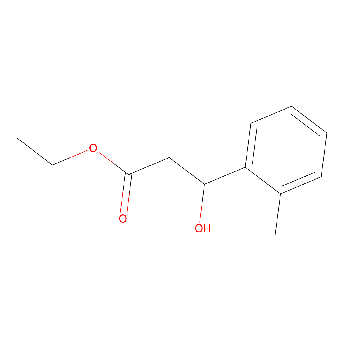 Ethyl 3-hydroxy-3-(2-methylphenyl)propanoate molecular structure, CAS 70200-17-8