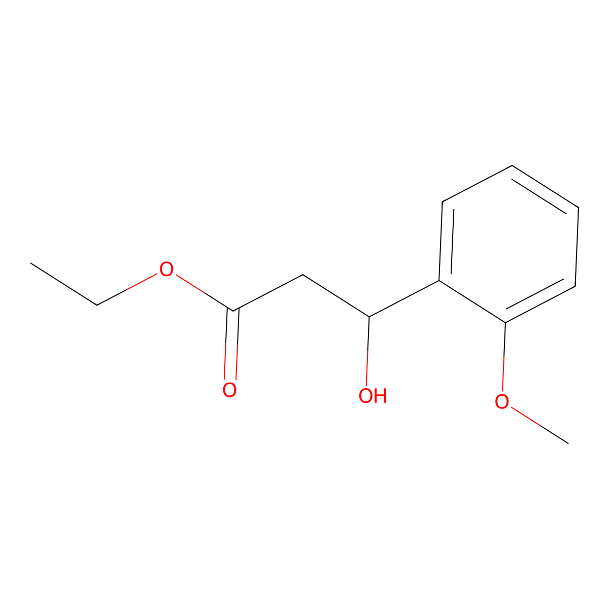 Ethyl 3-hydroxy-3-(2-methoxyphenyl)propanoate molecular structure, CAS 70200-18-9