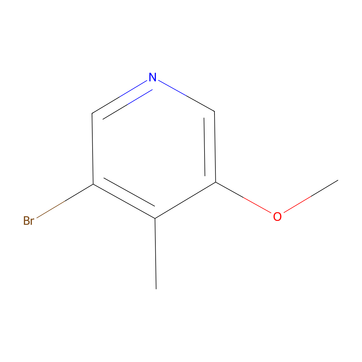 3-Bromo-5-methoxy-4-methylpyridine molecular structure, CAS 70201-49-9