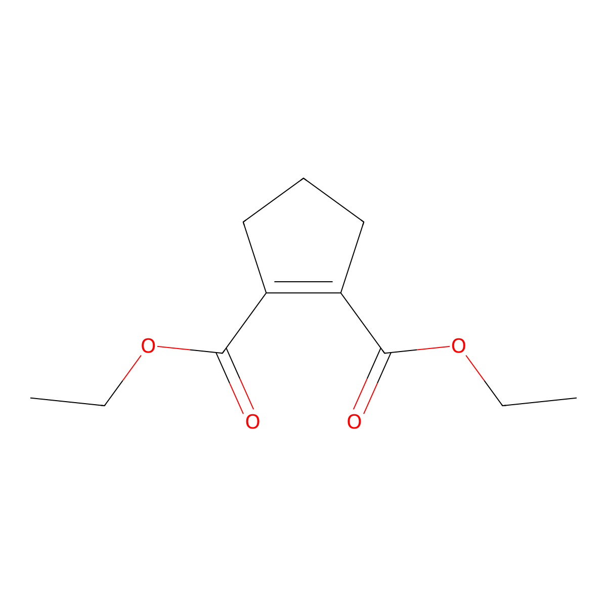 Diethyl cyclopent-1-ene-1,2-dicarboxylate molecular structure, CAS 70202-92-5