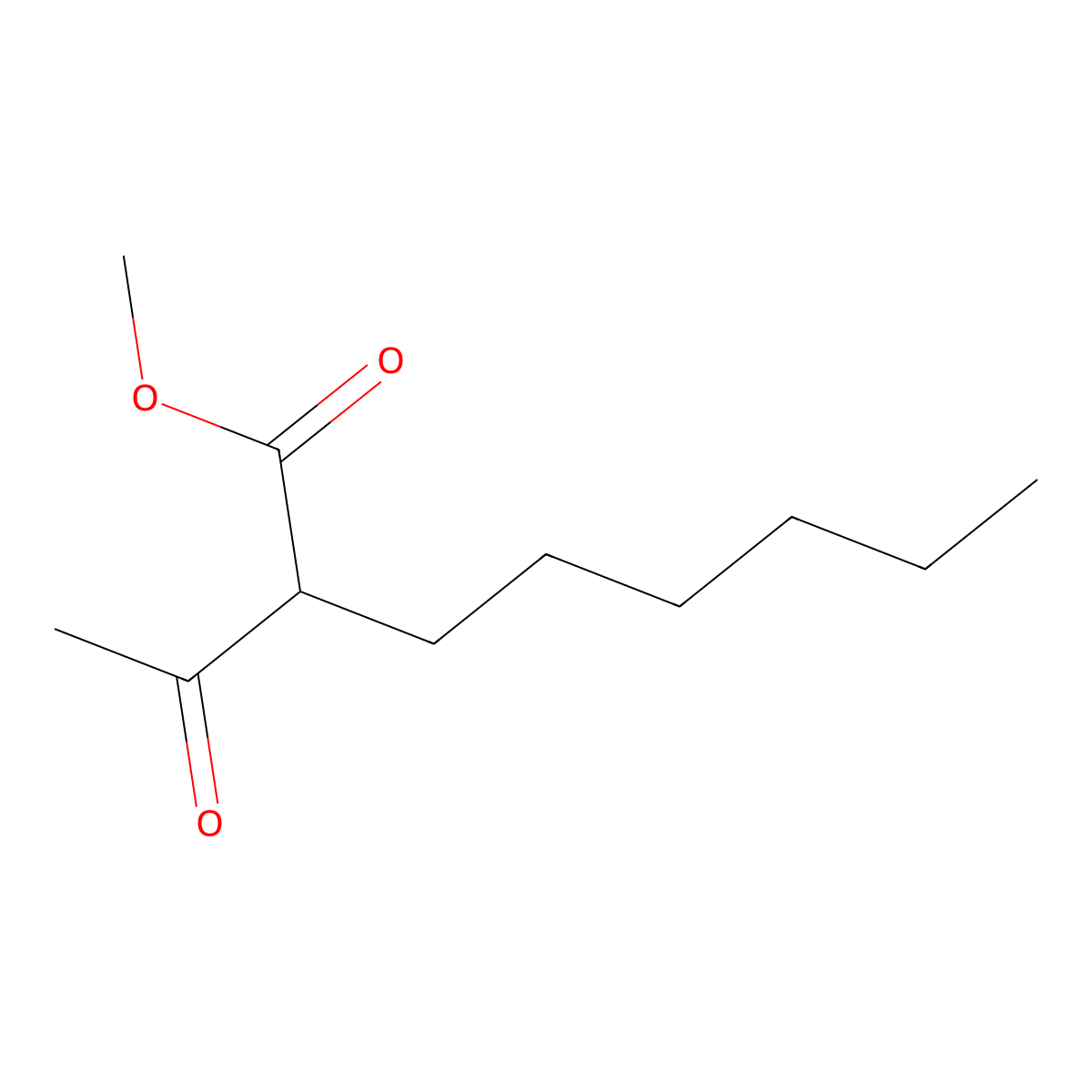 Methyl 2-acetyloctanoate molecular structure, CAS 70203-04-2