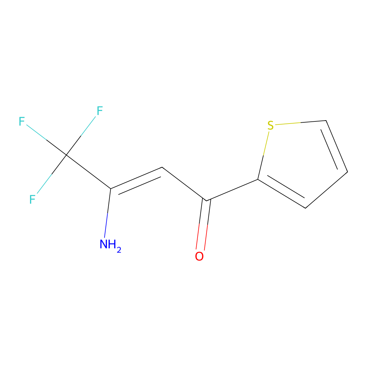 3-Amino-4,4,4-trifluoro-1-(2-thienyl)-2-buten-1-one molecular structure, CAS 70204-09-0