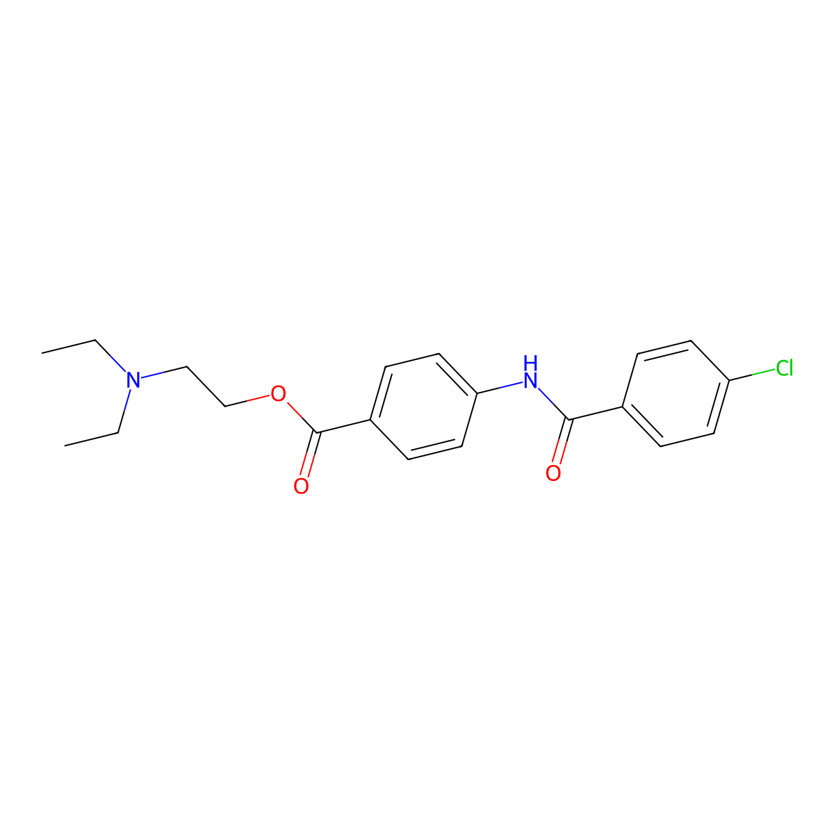 2-(Diethylamino)ethyl 4-(4-chlorobenzamido)benzoate molecular structure, CAS 70204-63-6