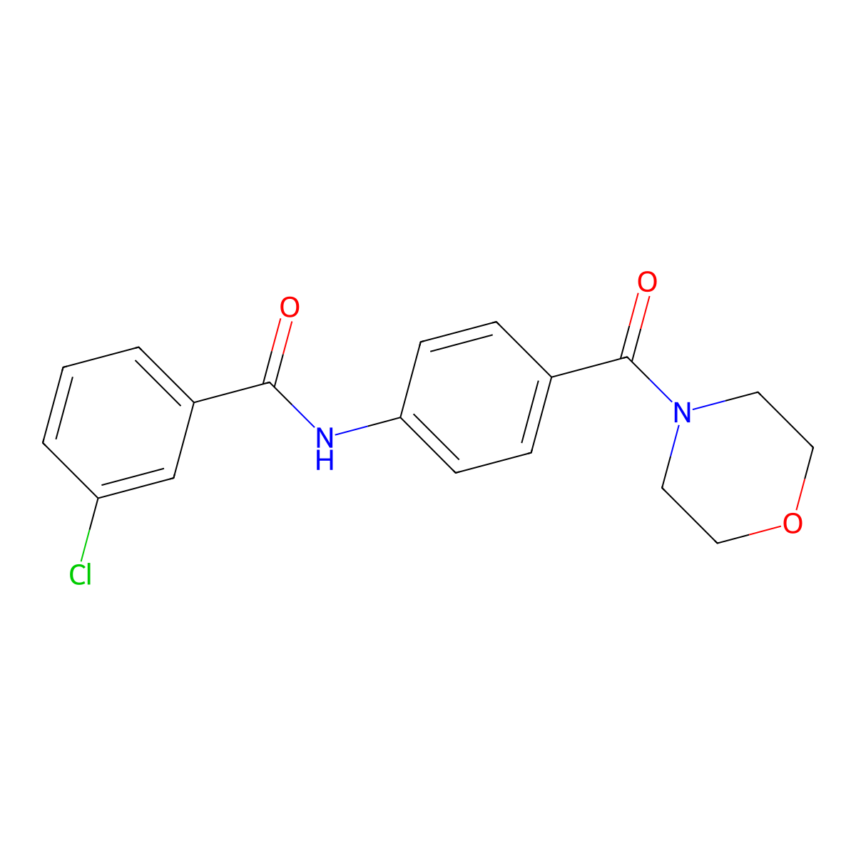 3-chloro-N-[4-(morpholin-4-ylcarbonyl)phenyl]benzamide molecular structure, CAS 70204-80-7
