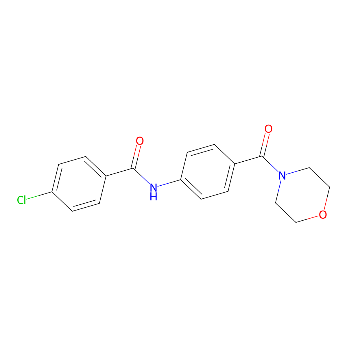 4-chloro-N-[4-(morpholin-4-ylcarbonyl)phenyl]benzamide molecular structure, CAS 70204-85-2