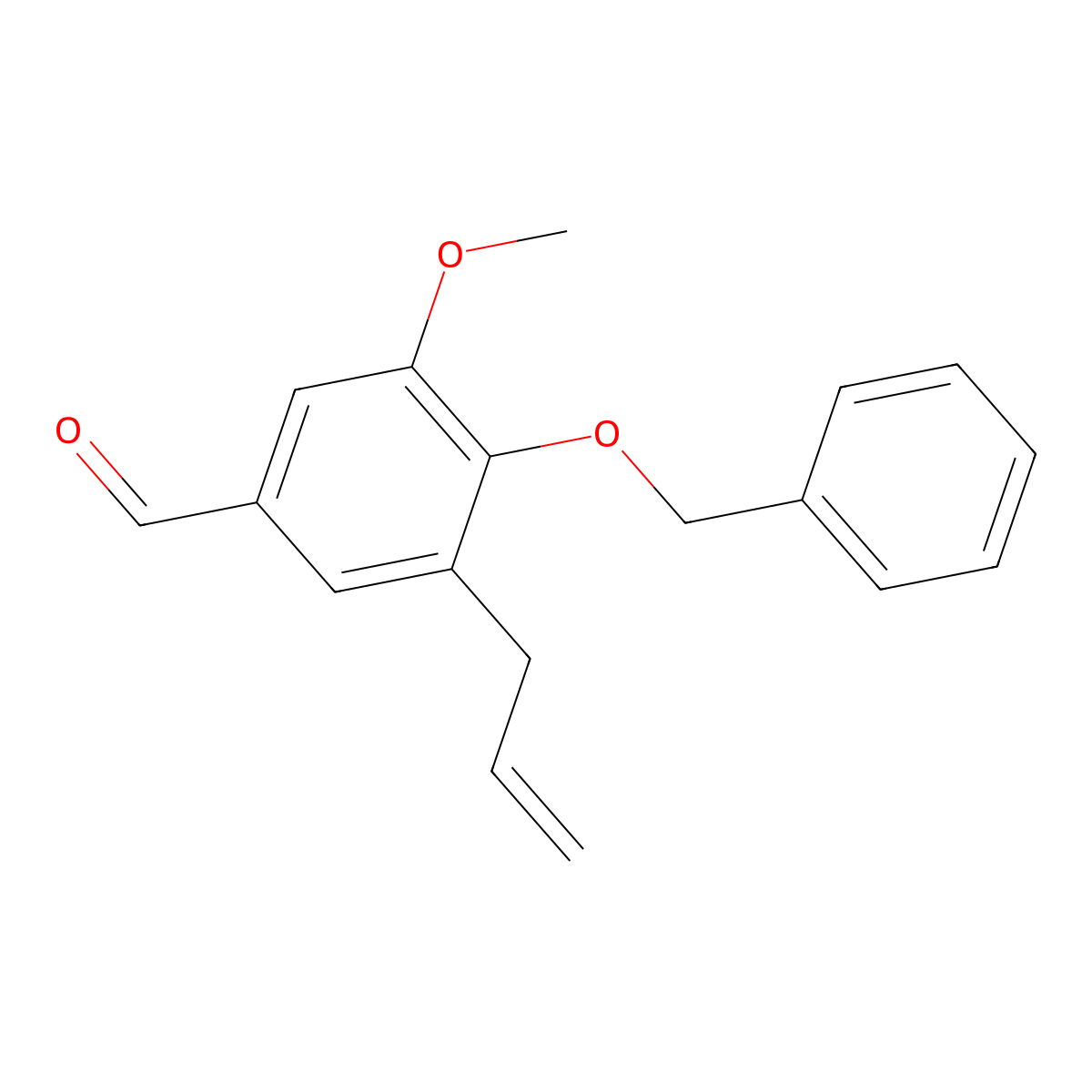 4-(Benzyloxy)-3-methoxy-5-(prop-2-en-1-yl)benzaldehyde molecular structure, CAS 70205-03-7