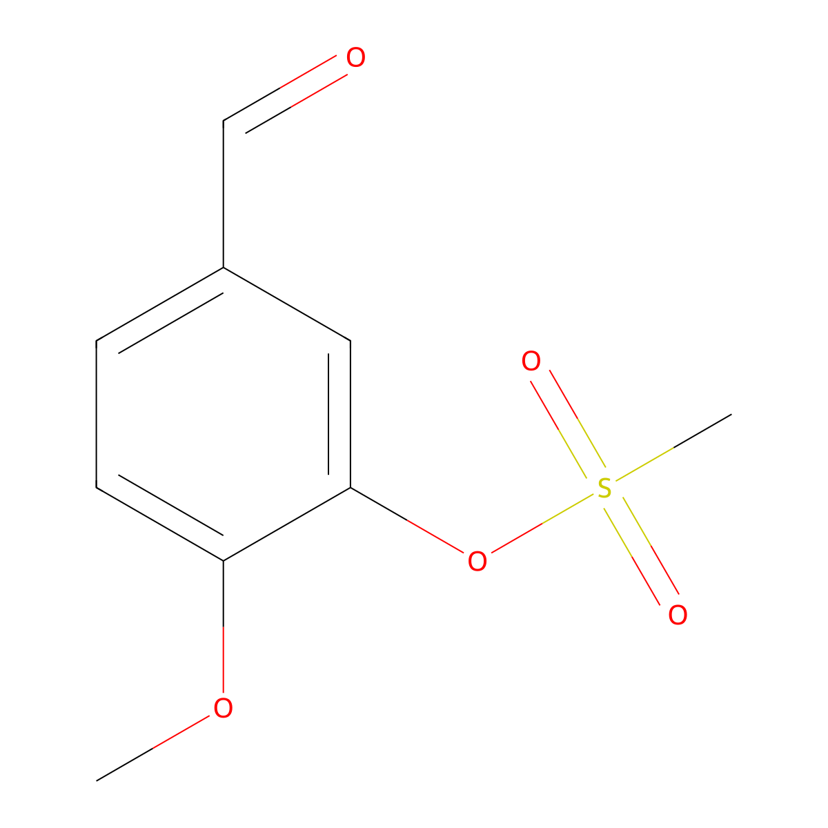 4-Methoxy-3-((methylsulfonyl)oxy)benzaldehyde molecular structure, CAS 70205-05-9
