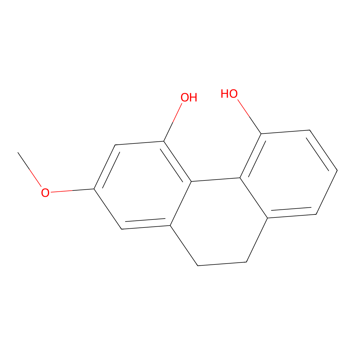 2-Methoxy-9,10-Dihydrophenanthrene-4,5-Diol molecular structure, CAS 70205-50-4