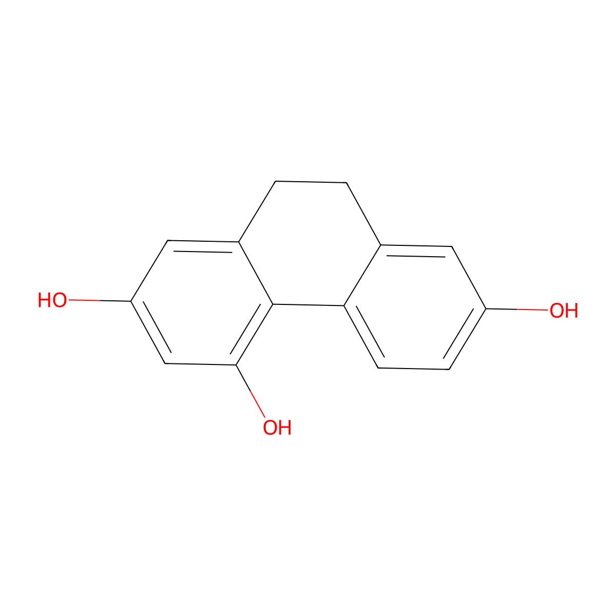 2,4,7-Trihydroxy-9,10-dihydrophenanthrene molecular structure, CAS 70205-52-6