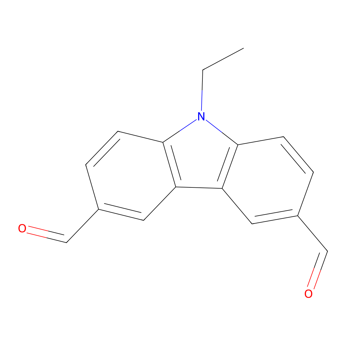 9-ethyl-9H-carbazole-3,6-dicarbaldehyde molecular structure, CAS 70207-46-4