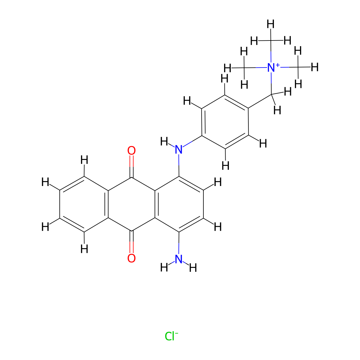 Benzenemethanaminium, 4-[(4-amino-9,10-dihydro-9,10-dioxo-1-anthracenyl)amino]-N,N,N-trimethyl-, chloride (1:1) molecular structure, CAS 70210-03-6
