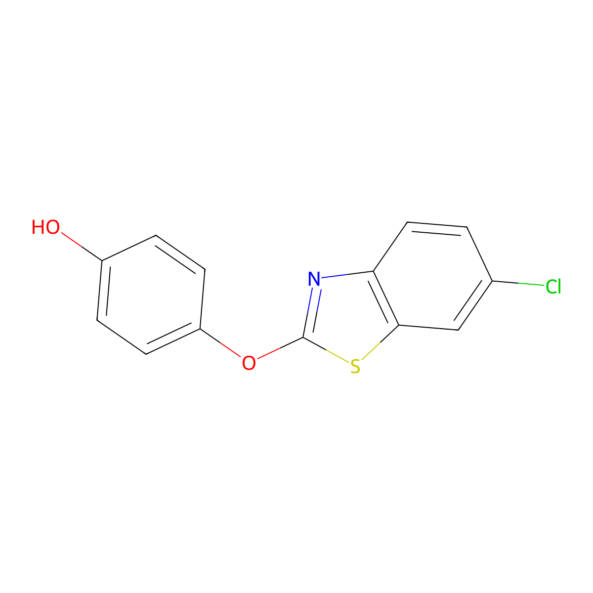 4-[(6-Chloro-2-benzothiazolyl)oxy]phenol molecular structure, CAS 70216-88-5