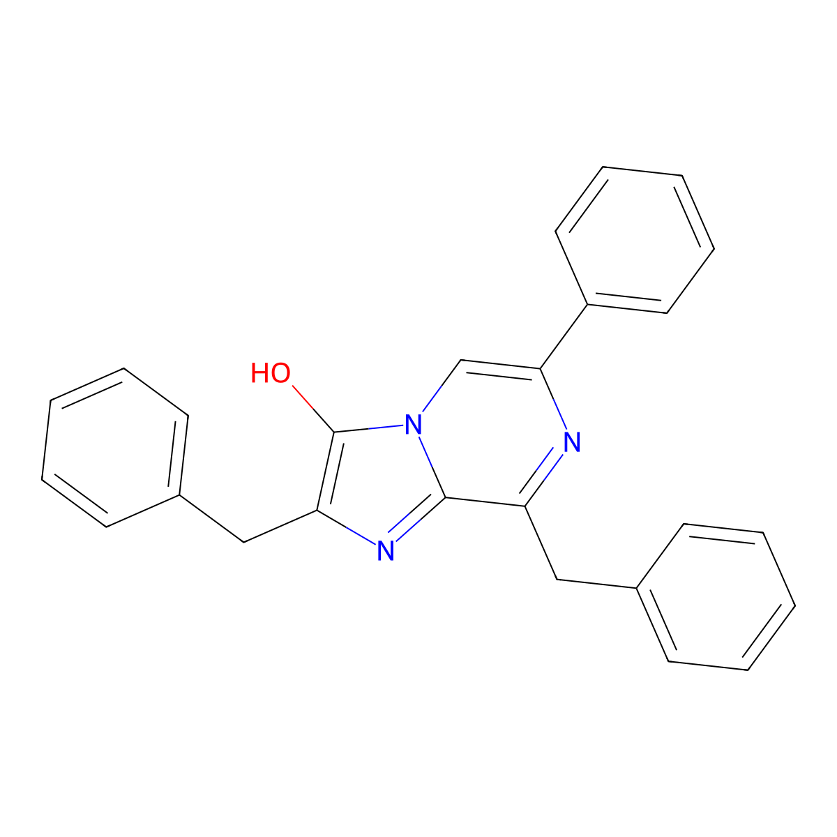 2,8-dibenzyl-6-phenylimidazo[1,2-a]pyrazin-3(7H)-one molecular structure, CAS 70217-82-2