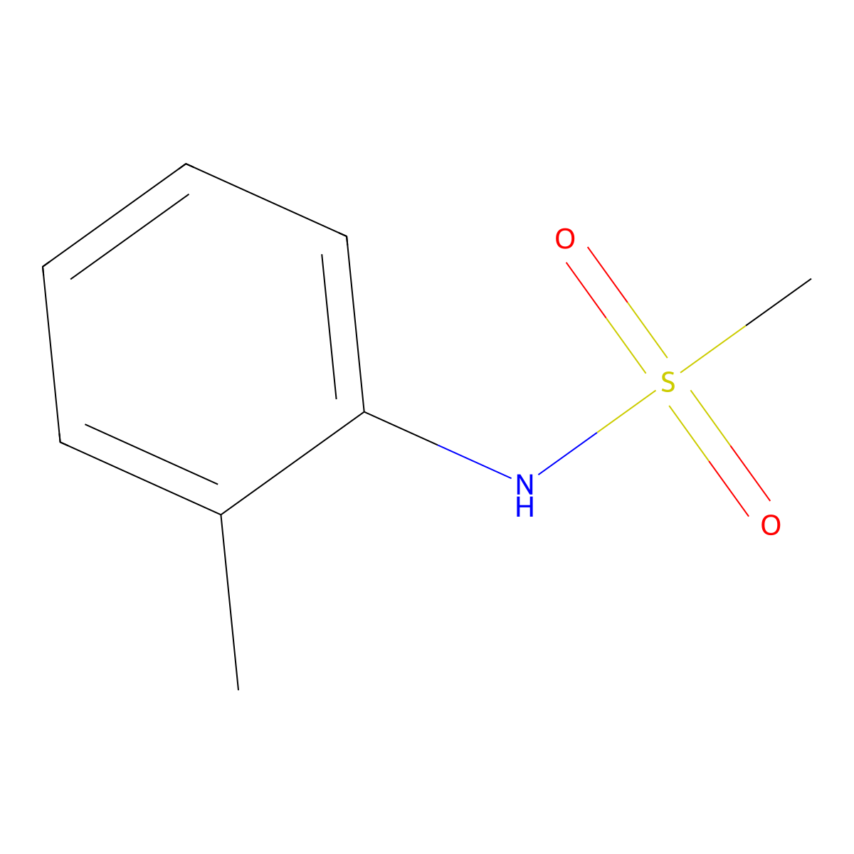 N-(2-methylphenyl)methanesulfonamide molecular structure, CAS 7022-17-5