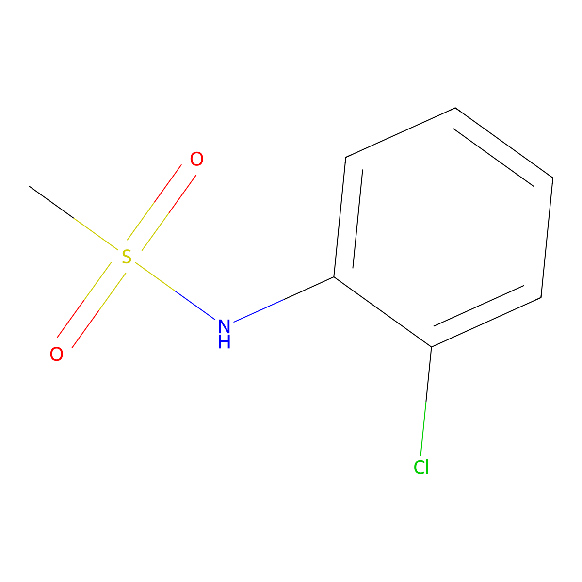 N-(2-Chlorophenyl)methanesulfonamide molecular structure, CAS 7022-20-0