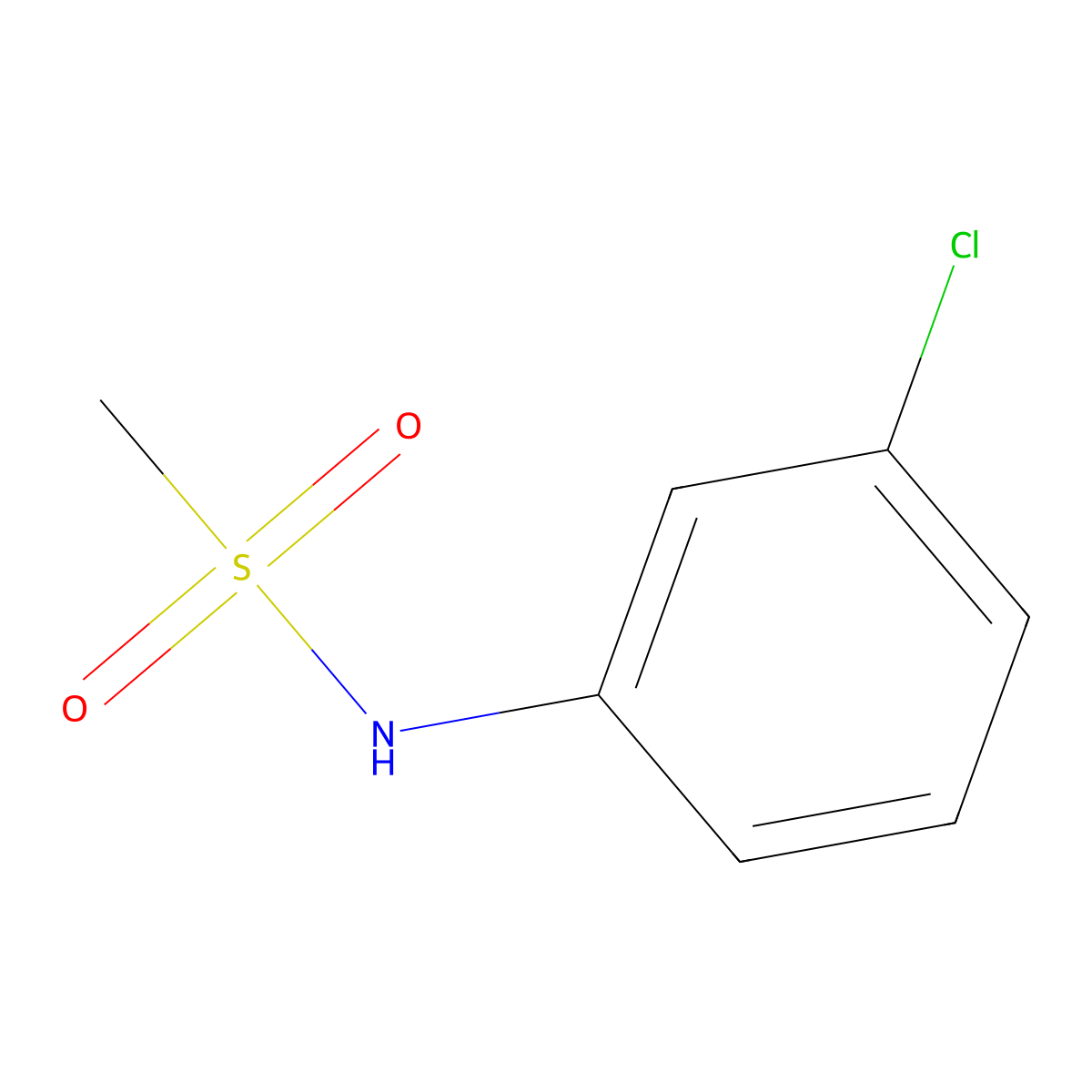 N-(3-chlorophenyl)methanesulfonamide molecular structure, CAS 7022-21-1