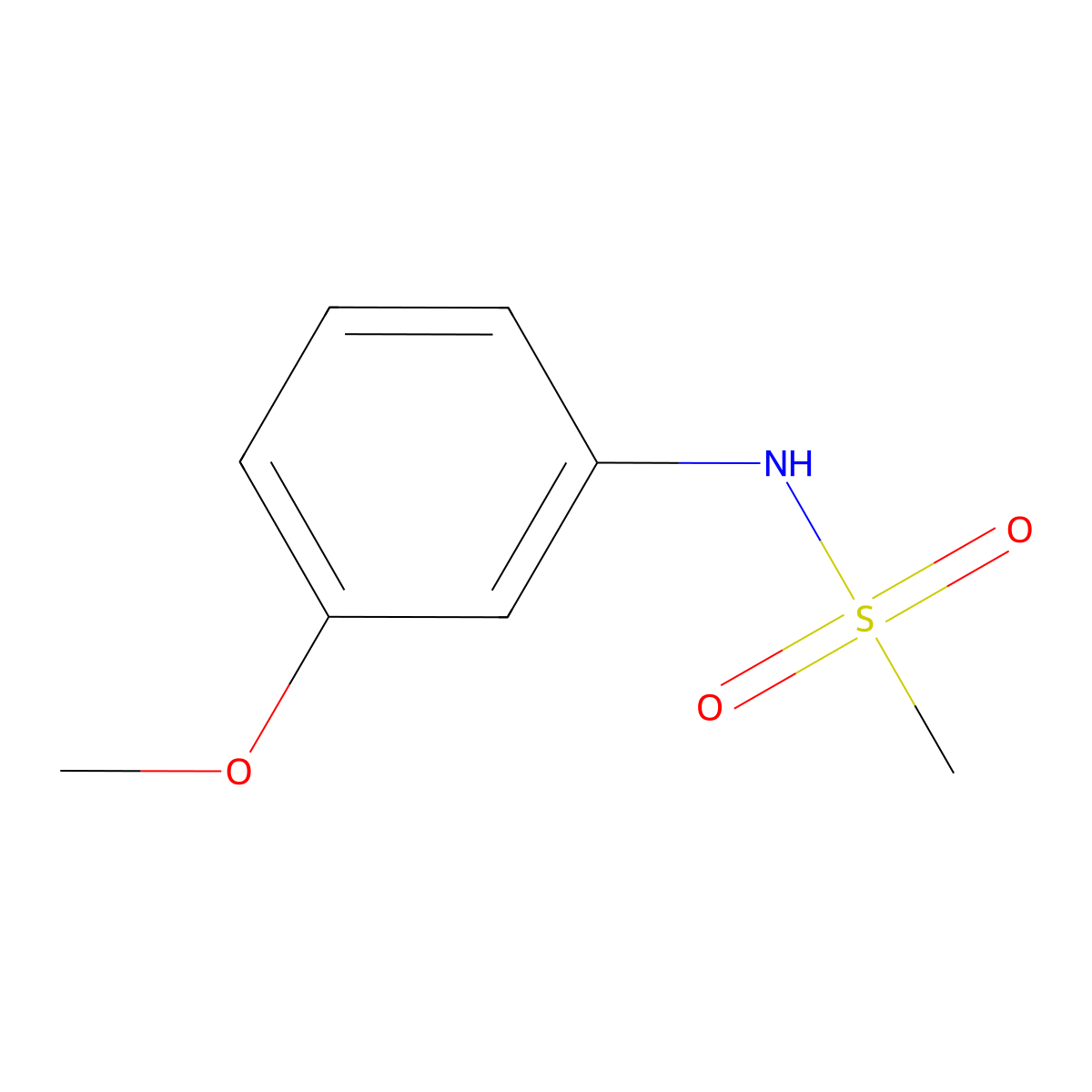 N-(3-Methoxyphenyl)methanesulfonamide molecular structure, CAS 7022-24-4
