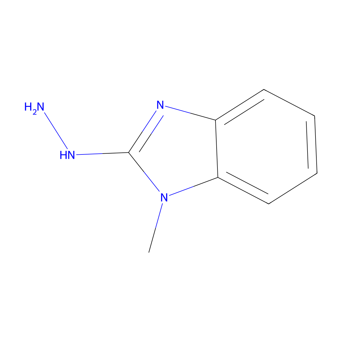 2-hydrazinyl-1-methyl-1H-1,3-benzodiazole molecular structure, CAS 7022-37-9